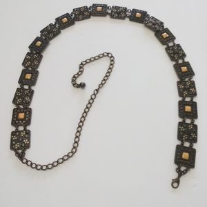 Brass Belt with Floral Design